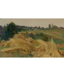Landscape with Haycocks. Evsey Reshin