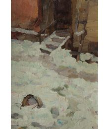 Winter Yard. Sketch. Evgeny Rastorguev