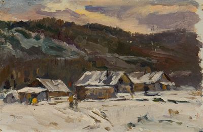 Winter. Settlement in the Sayans. Evsey Reshin