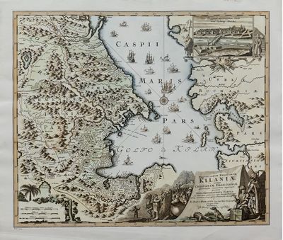 Map of the Caspian Sea of 1728. Unknown Author