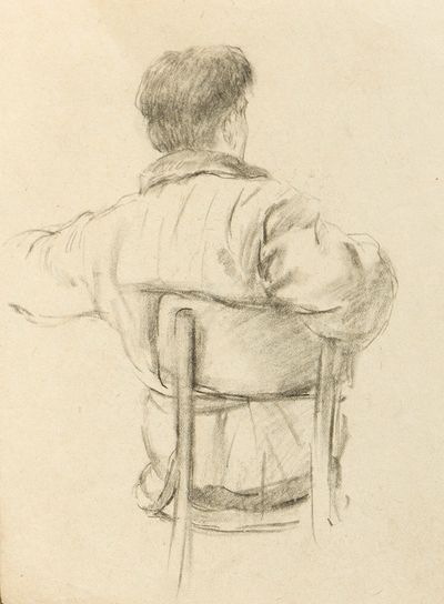 Drawing of a Man from Behind. Evgeny Rastorguev